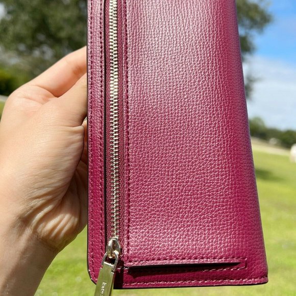 Kate Spade Bifold Wallet Burgundy Leather - Picture 3 of 4